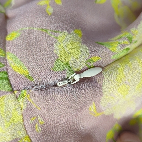 Fletch Farrah Floral Off Shoulder Cut Out Dress Tan Yellow XS resort bohemian - Picture 10 of 10